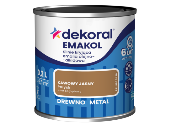 Emalia olejno-alkidowa EMAKOL Kawowy jasny 0,2 l Dekoral