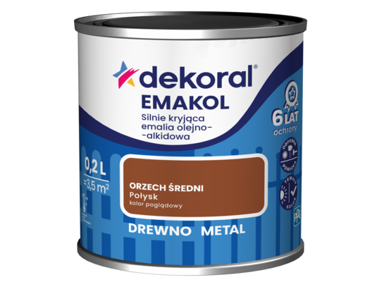 Emalia olejno-alkidowa EMAKOL Orzech średni 0,2 l Dekoral