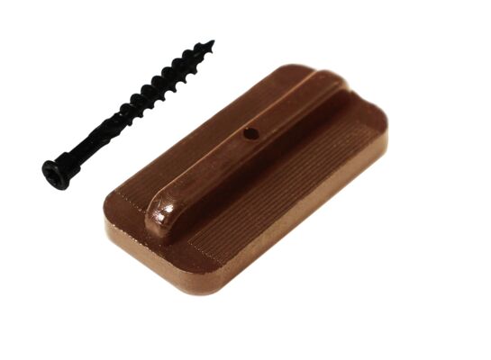 Klips mocujący + wkręt jasny braz