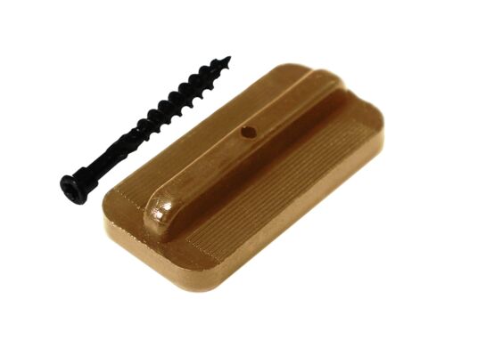 Klips mocujący + wkręt dąb brąz