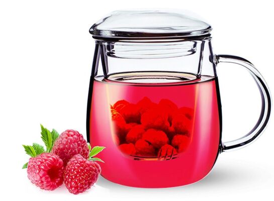 Kubek baryłka ze szklanym zaparzaczem ANDREA 350 ml