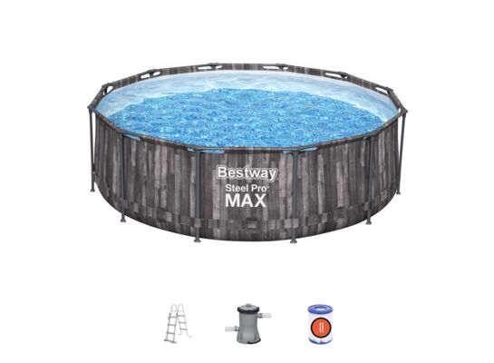Basen stelażowy Ø366 x 100 cm z drabinką i pompą Bestway
