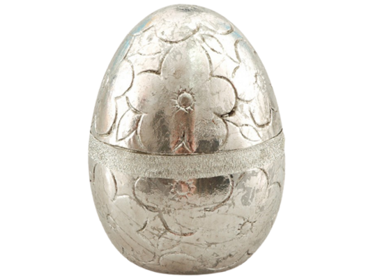 Jajko ceramiczne 10 x 10 x 13,2 cm srebrny