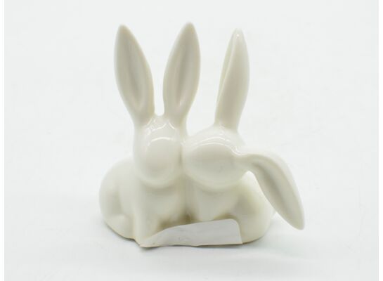 Zając ceramiczny 7,1 x 3,8 x 7,3 cm biały