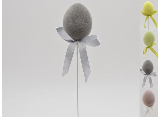 Jajko flokowane na piku 6 x 4 cm