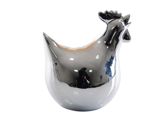 Kura ceramiczna 11,5 x 9,5 x 13 cm srebrny