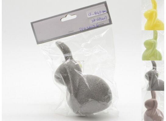 Zając flokowany 14 x 7 cm