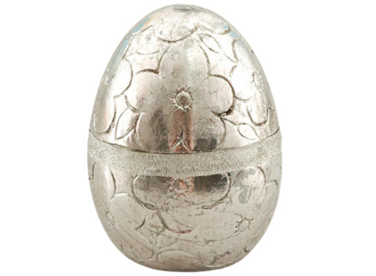 Jajko ceramiczne 8,5 x 8,5 x 11 cm srebrny
