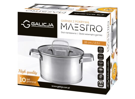 Garnek MAESTRO 18 cm 2,5 l