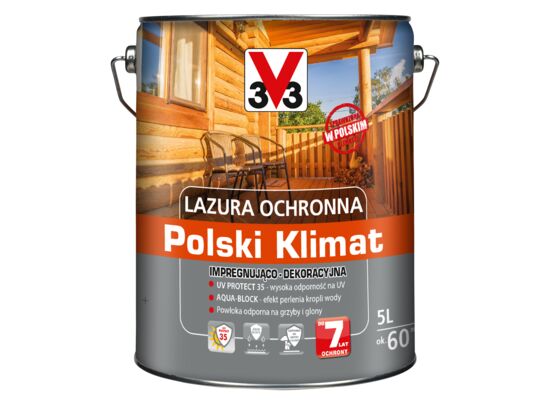 Lazura ochronna Polski Klimat impregnująco-dekoracyjna 5 l dąb naturalny