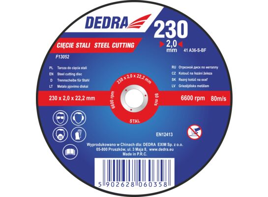 Tarcza do cięcia stali 230 x 2,0 x 22,2 mm