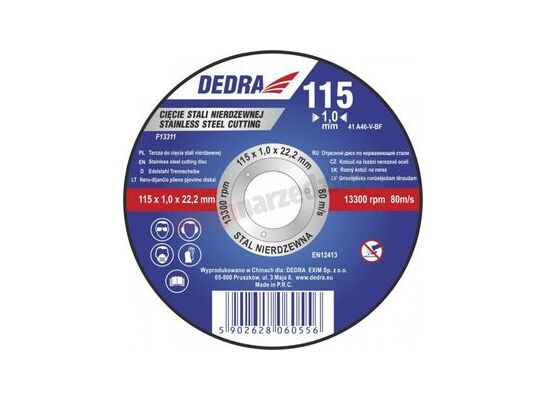 Tarcza do cięcia stali nierdzewnej 125 x 1,5 x 22,2 mm