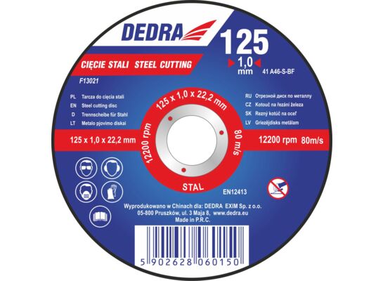Tarcza do cięcia stali 125 x 1,0 x 22,2 mm
