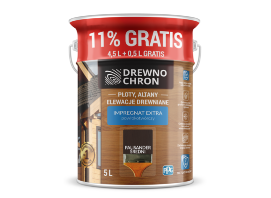 Impregnat EXTRA powłokotwórczy palisander średni 4,5L+11% gratis