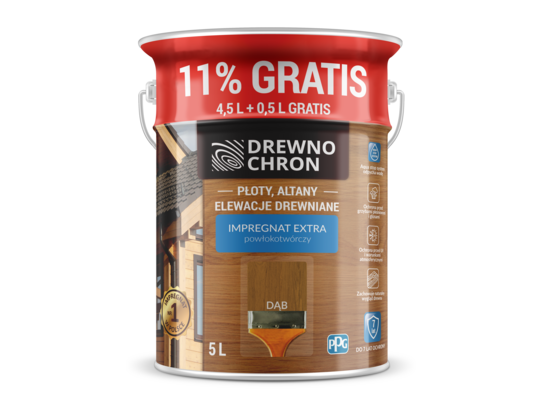 Impregnat EXTRA powłokotwórczy dąb 4,5L+11% gratis