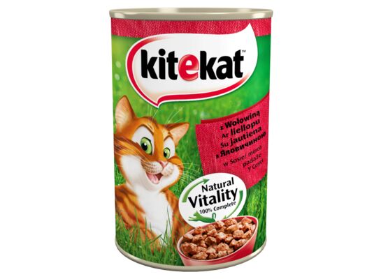 Karma dla kotów z wołowiną w sosie pełnoporcjowa 400 g Kitekat