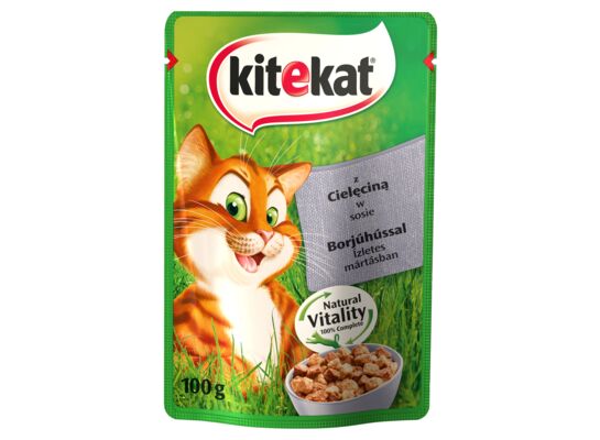 Karma dla kotów z cielęciną w sosie pełnoporcjowa 100 g Kitekat