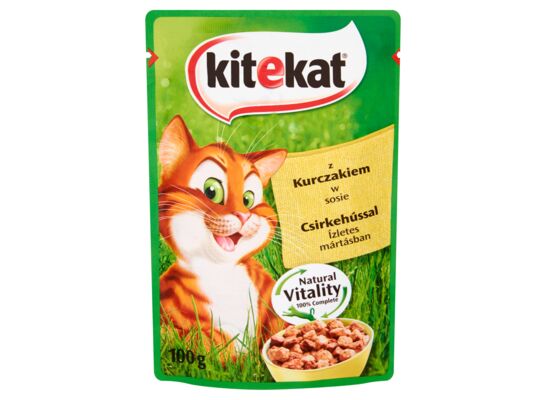 Karma dla kotów z kurczakiem w sosie pełnoporcjowa 100 g Kitekat
