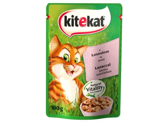 Karma dla kotów z łososiem w sosie pełnoporcjowa 100 g Kitekat