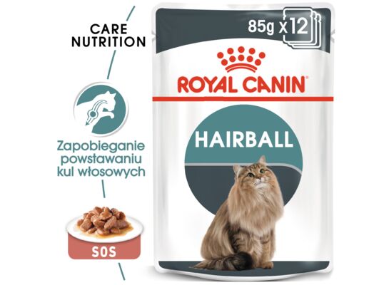 Karma mokra w sosie dla kotów dorosłych eliminacja kul włosowych 85 g Hairbal Care ROYAL CANIN