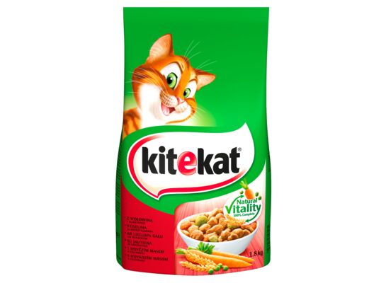 Karma dla kotów pełnoporcjowa z wołowiną i warzywami 1,8 kg Kitekat