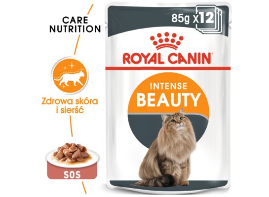 Karma mokra w sosie dla kotów dorosłych zdrowa skóra piękna sierść 85 g Intense Beauty ROYAL CANIN