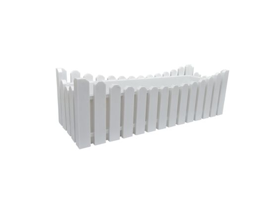 Skrzynka balkonowa Płotek 55 cm biała