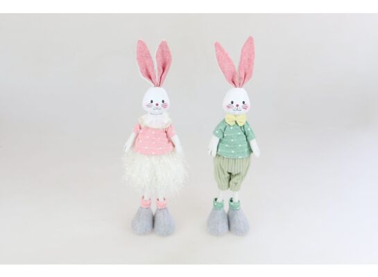 Figurka tekstylna Królik mix 16 x 12 x 60 cm
