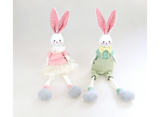 Figurka tekstylna Królik mix 13 x 10 x 54 cm