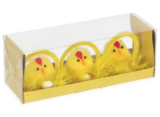 Kurczaki wielkanocne 3 sztuki 6 cm