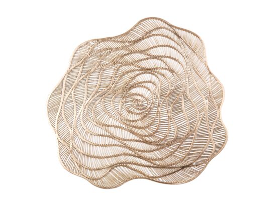 Mata stołowa KWIATY 38 cm złota