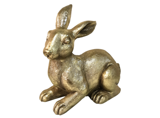 Figura zając siedzący 32,5 x 17 x 33,5 cm złoty