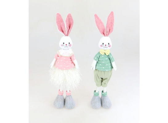 Figurka tekstylna Królik mix 14 x 9 x 45 cm