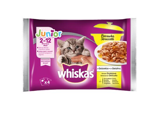 Karma mokra dla kota potrawka JUNIOR drobiowa galareta 4 x 85 g Whiskas