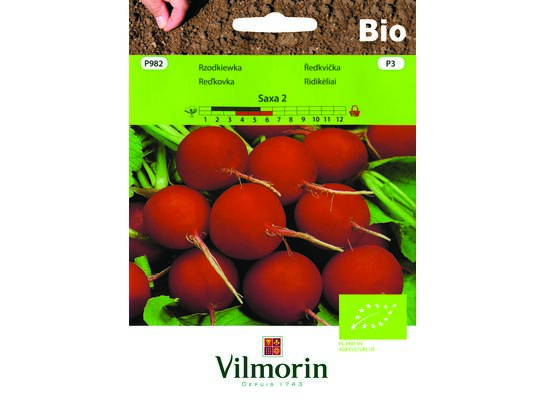 Rzodkiewka okrągła BIO Saxa 2 - 5 g Vilmorin Garden