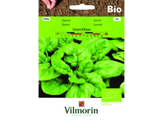 Szpinak BIO Geant d'hiver 10 g Vilmorin Garden