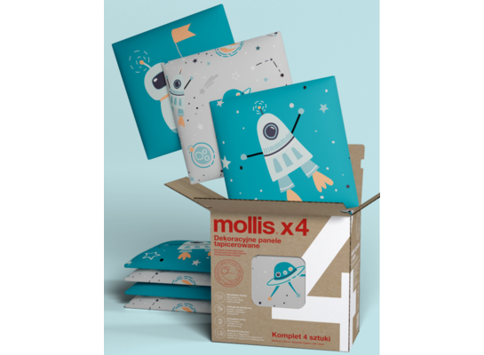 Panele tapicerowane Mollis PRINT UFO set 4 sztuki