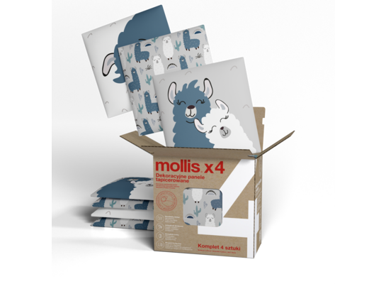 Panele tapicerowane PRINT ALPAKI set 4 sztuki Mollis