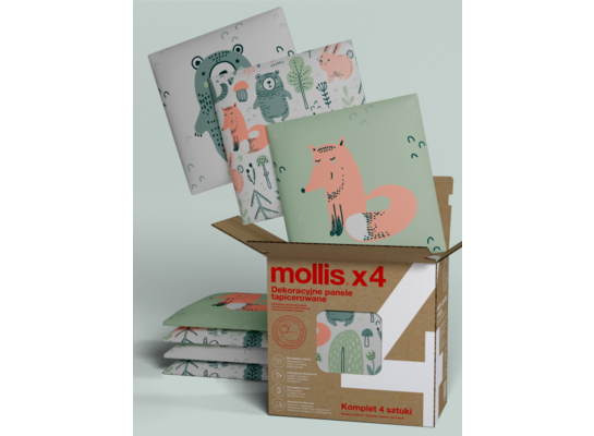 Panele tapicerowane PRINT LAS set 4 sztuki