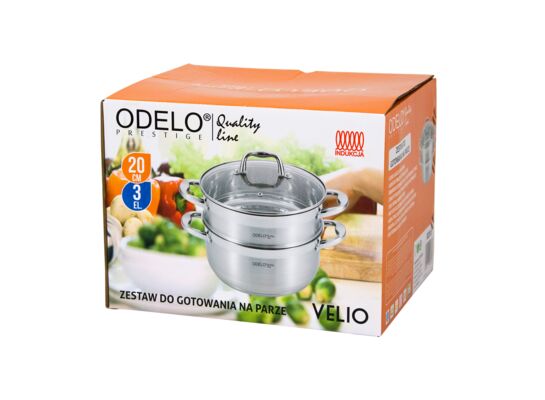 Garnek do gotowania na parze 20 cm 2,5 l 3 elementy VELIO