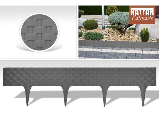 Palisada rattanowa 80 cm szara