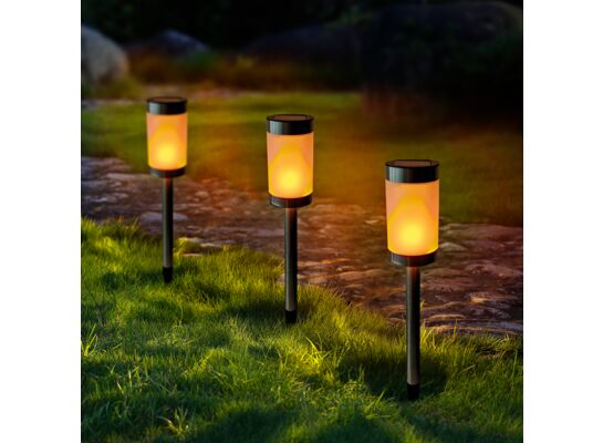Lampa solarna LED efekt płomienia
