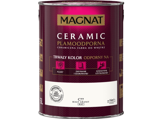 Farba ceramiczna MAGNAT Ceramic biały granit C77 5 l