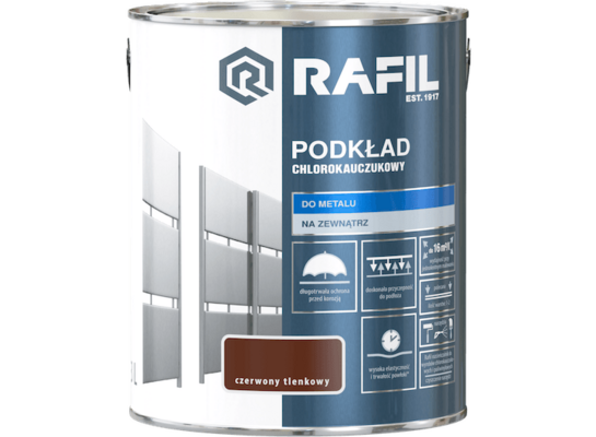 Podkład chlorokauczukowy czerwony tlenkowy 3 l RAFIL