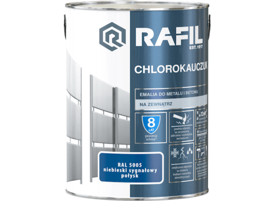 Emalia chlorokauczukowa niebieski sygnałowy 5 l RAFIL