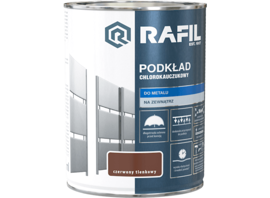 Podkład chlorokauczukowy czerwony tlenkowy 0,9 l RAFIL