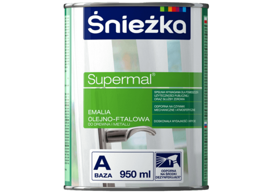Emalia olejno-ftalowa Supermal Baza A biały 0,95 l Śnieżka