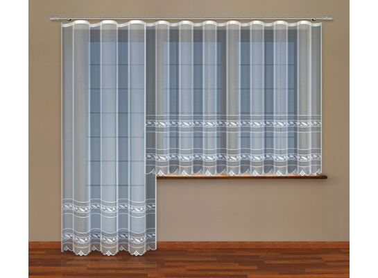 Firana gotowa żakardowa 160 x 300 cm biała