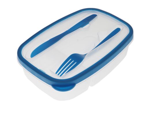 Lunchbox ze sztućcami FRESH niebieski
