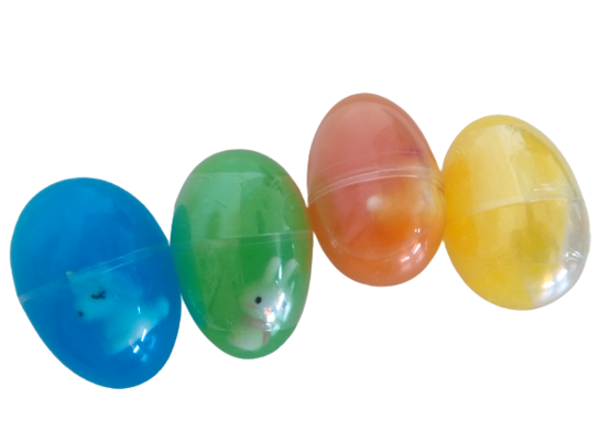 Gniotek 4 jajka z żelem i ukrytą figurką